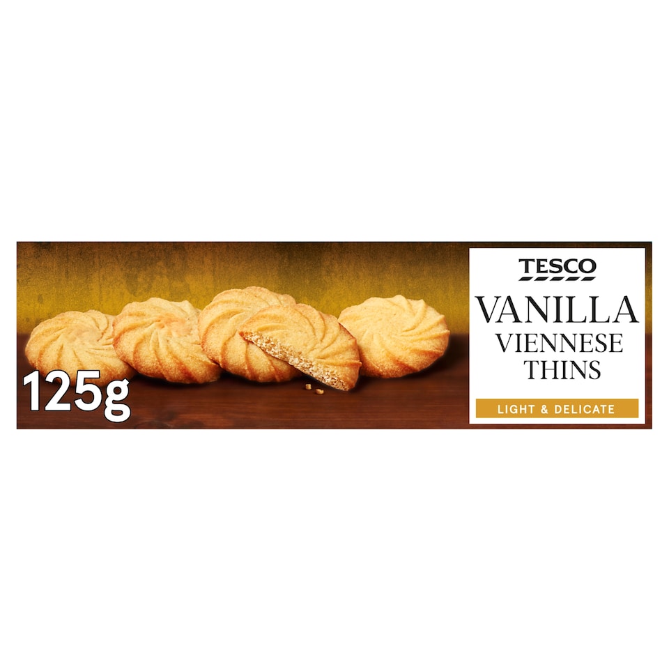 Tesco Vanilla Viennese Thins 125g