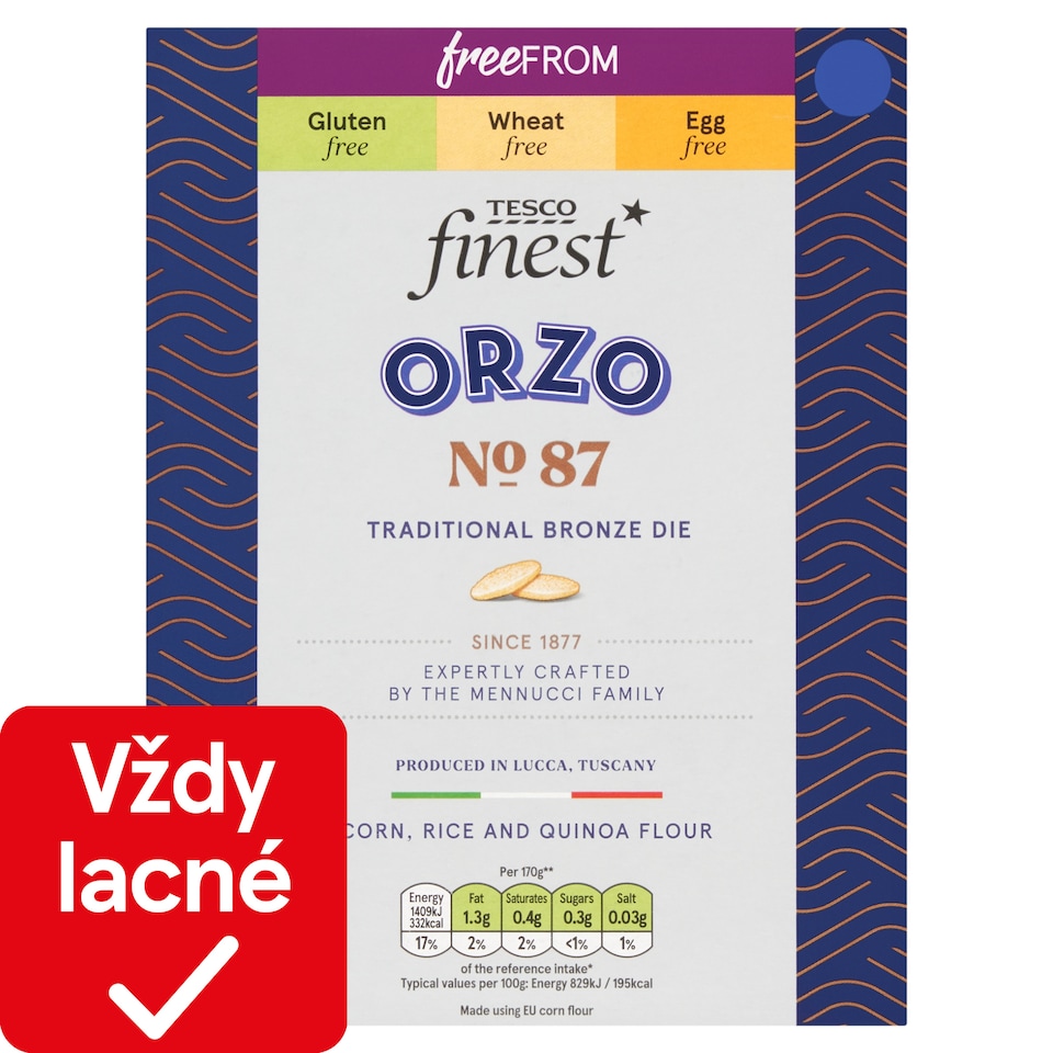 image 1 of Tesco Finest Orzo Gluten-Free Dried Egg-Free Pasta 500 g