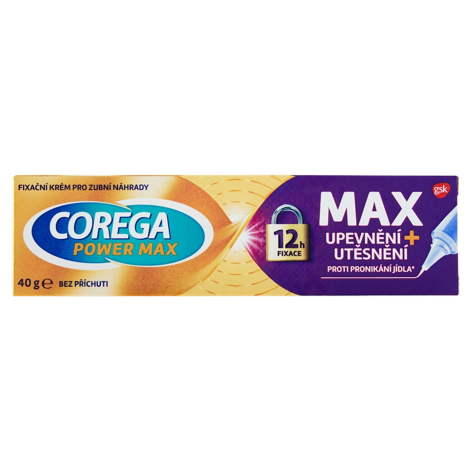 Obrázek 1 pro produkt Corega Fixační krém Max Upevnění + Utěsnění pro pevnou fixaci zubní náhrady, 40g