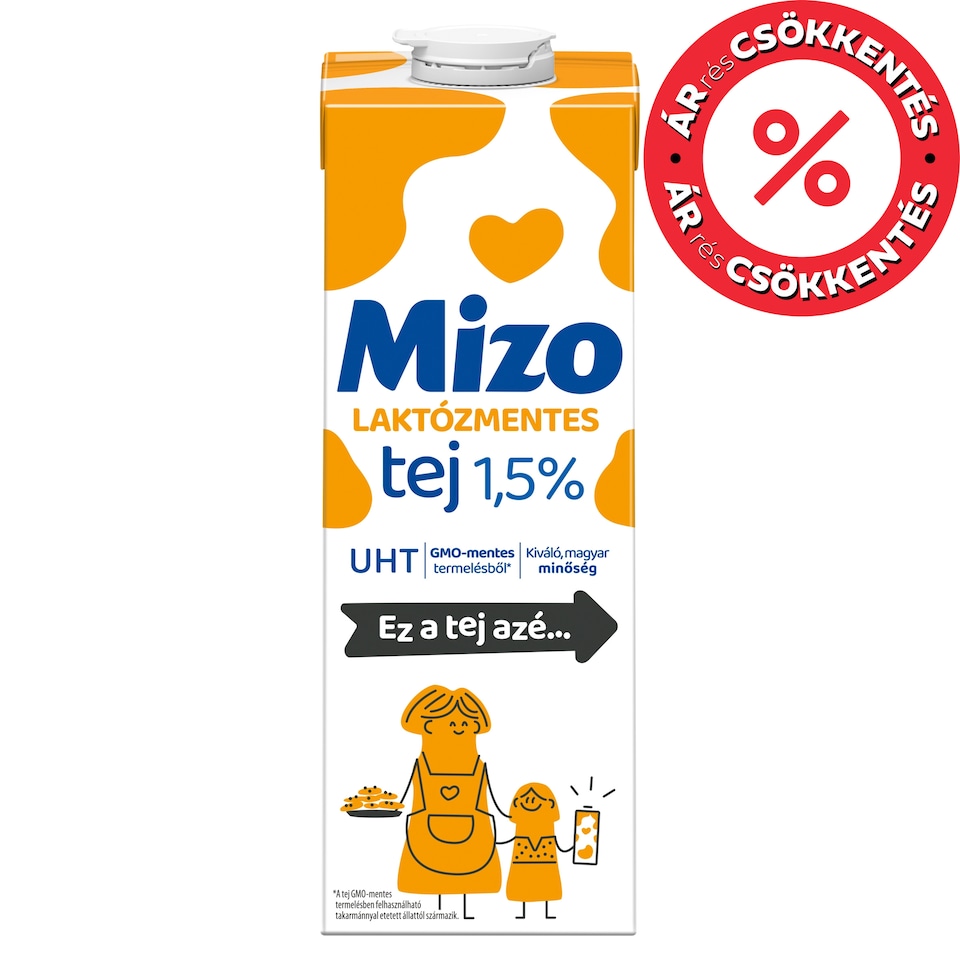 Mizo UHT Low-Fat, Lactose-Free Milk 1,5% 1 l