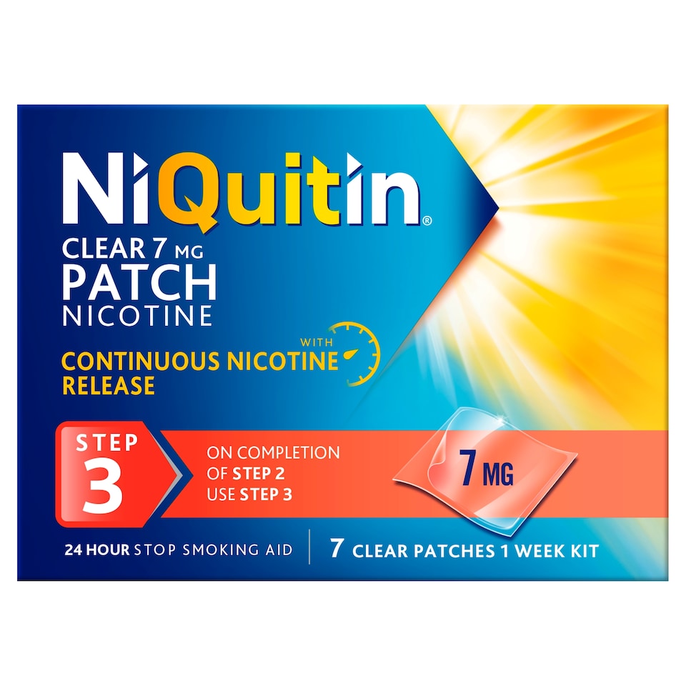 image 1 of NiQuitin Clear Patch Stop Smoking Aid 7mg Nicotine Patches 7s