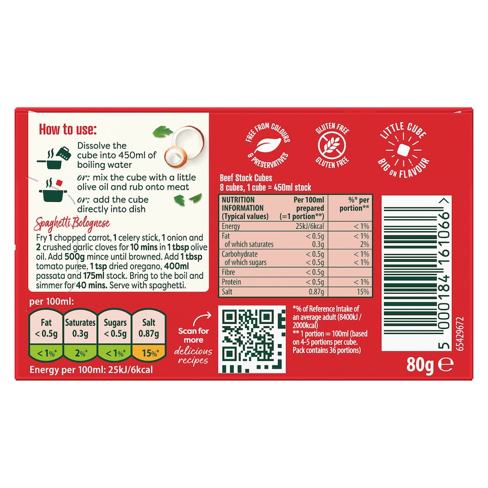 image 1 of Knorr Beef Stock Cubes 8x10g