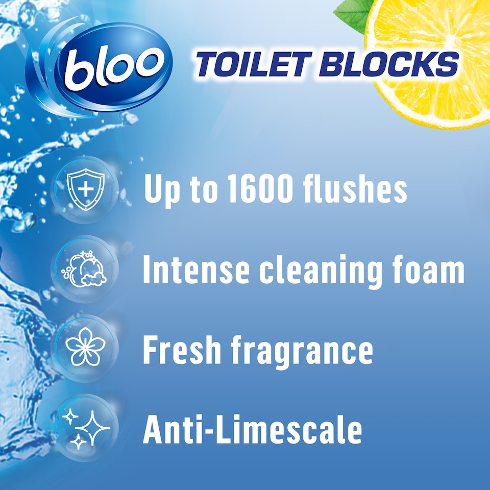 image 1 of Bloo Toilet Blocks - Lemon 4 x 50g (200g)