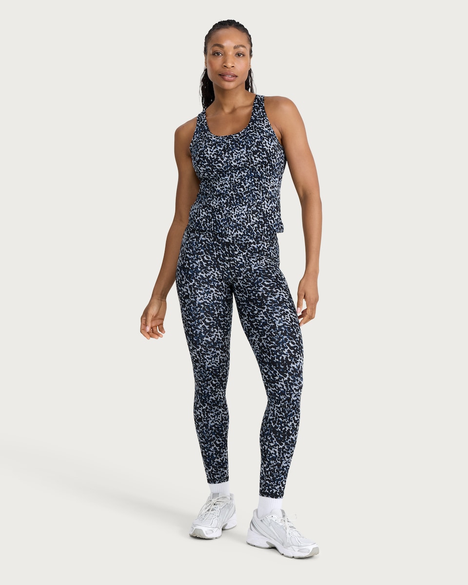 image 1 of F&F Active EVERYHOUR High Waisted Leggings in Multi Blue