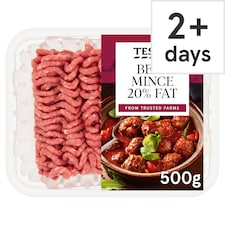Tesco Beef Mince 20% Fat 500g
