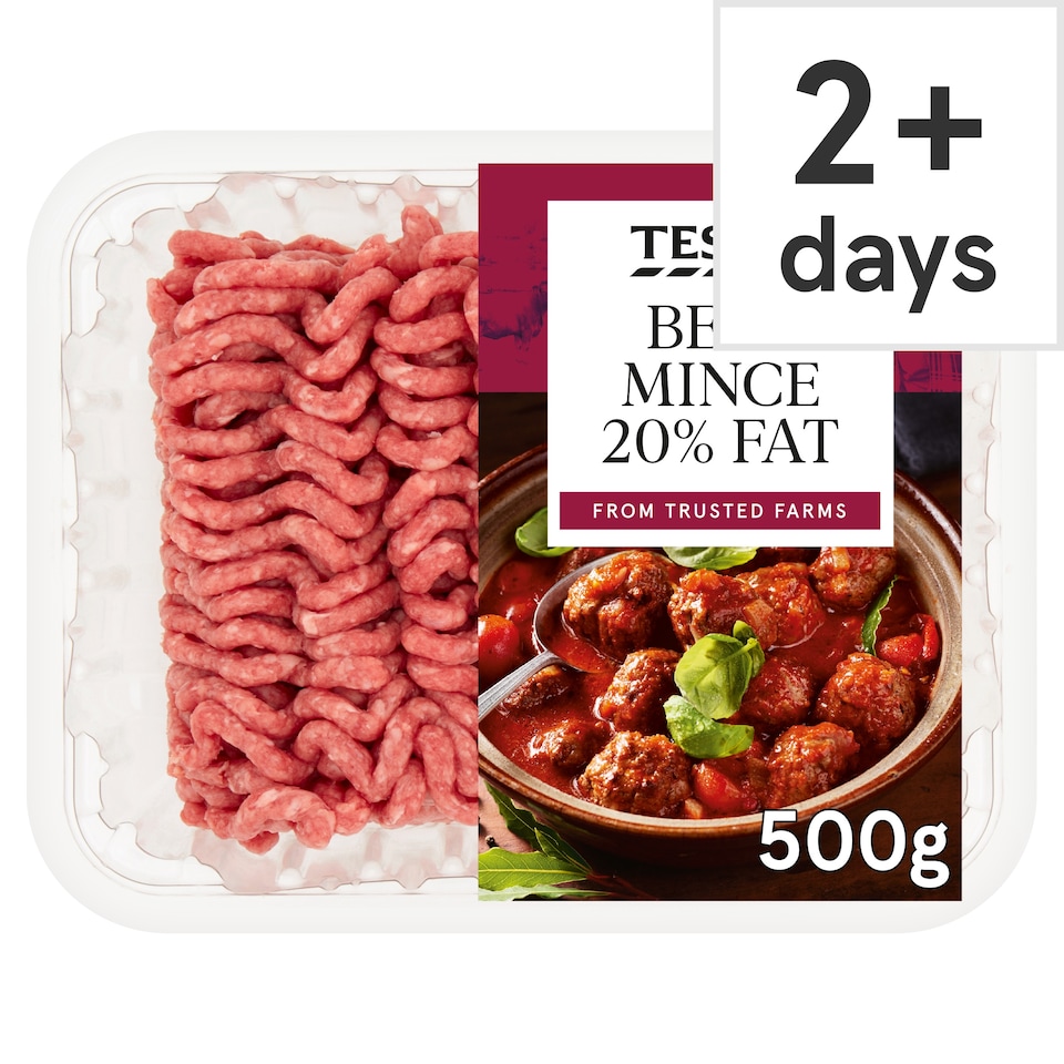 Tesco Beef Mince 20% Fat 500g