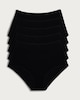 image 1 of F&F 5-Pack Cotton Rich Full Brief Knickers in Black