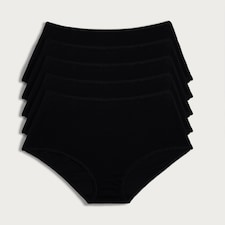 F&F 5-Pack Cotton Rich Full Brief Knickers in Black