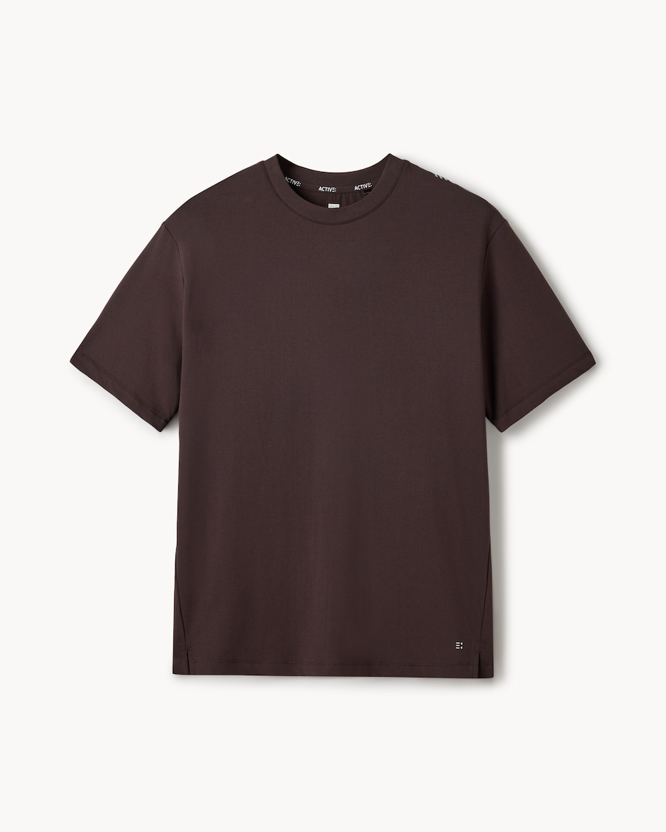image 1 of F&F Active ULTRARUN Cotton Rich T-Shirt in Brown