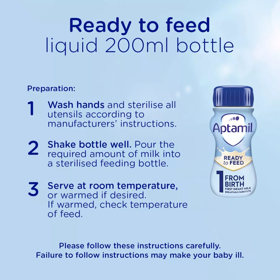image 1 of Aptamil 1 First Milk Multipack 4X200ml Ready To Feed Liquid