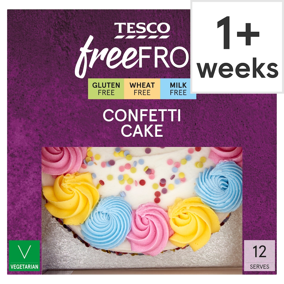 Tesco Free From Confetti Cake 12 Serves