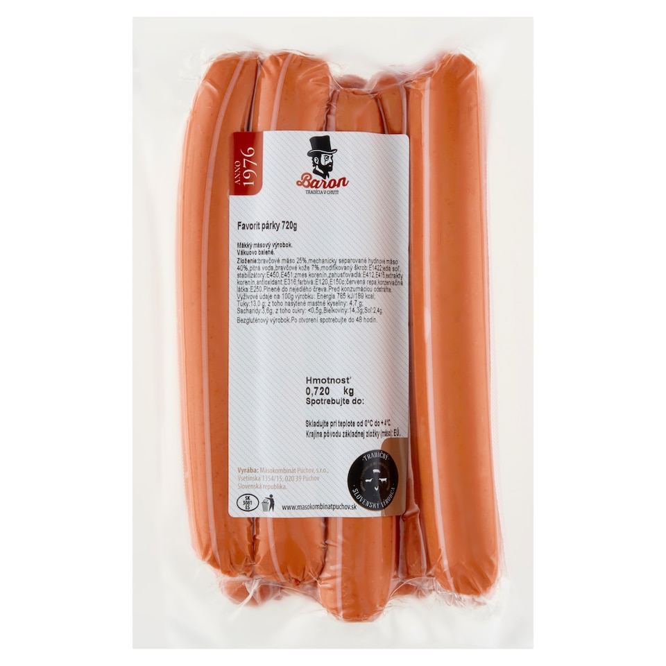 Baron Favorit párky 720 g