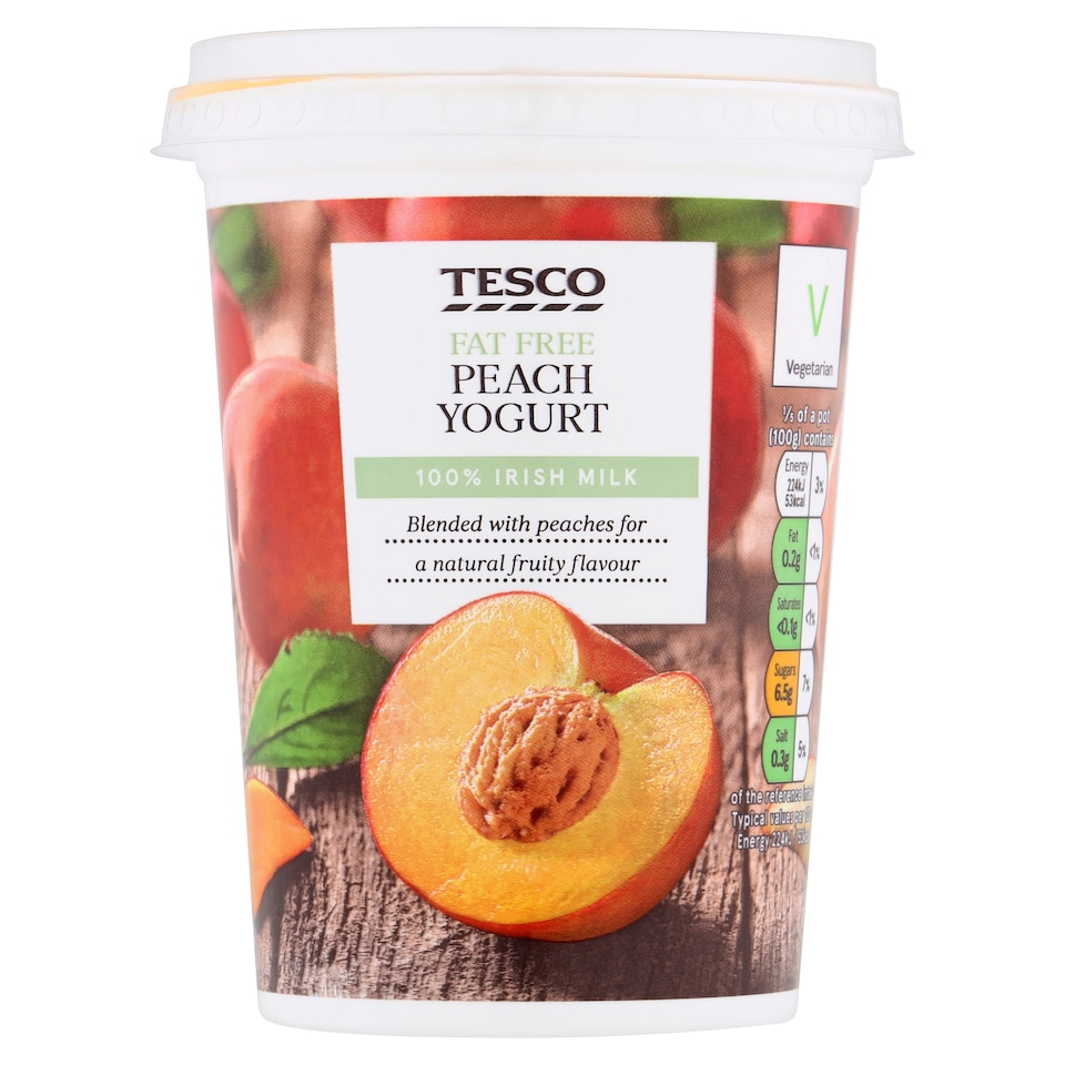 Tesco Peach Yoghurt Fat Free 500G