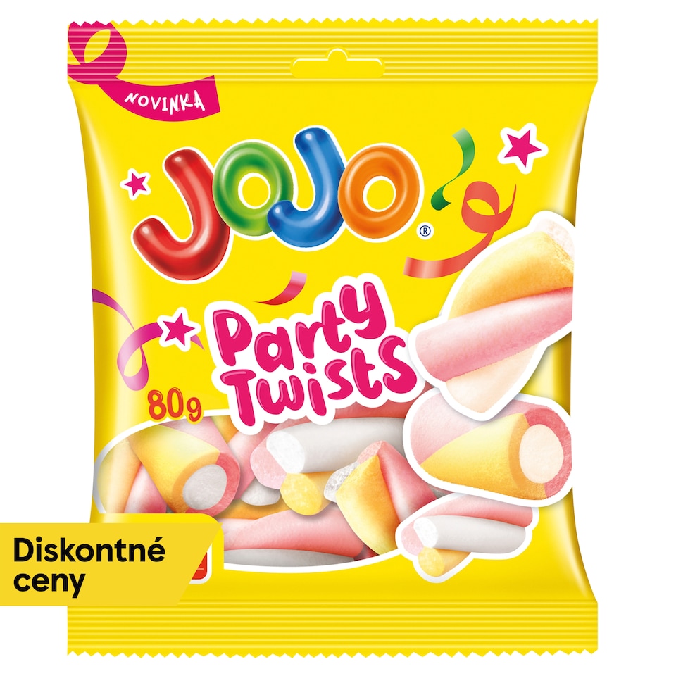 JOJO Party Twist Foamy Candies with Ice Cream, Peach and Blueberry Flavours 80 g