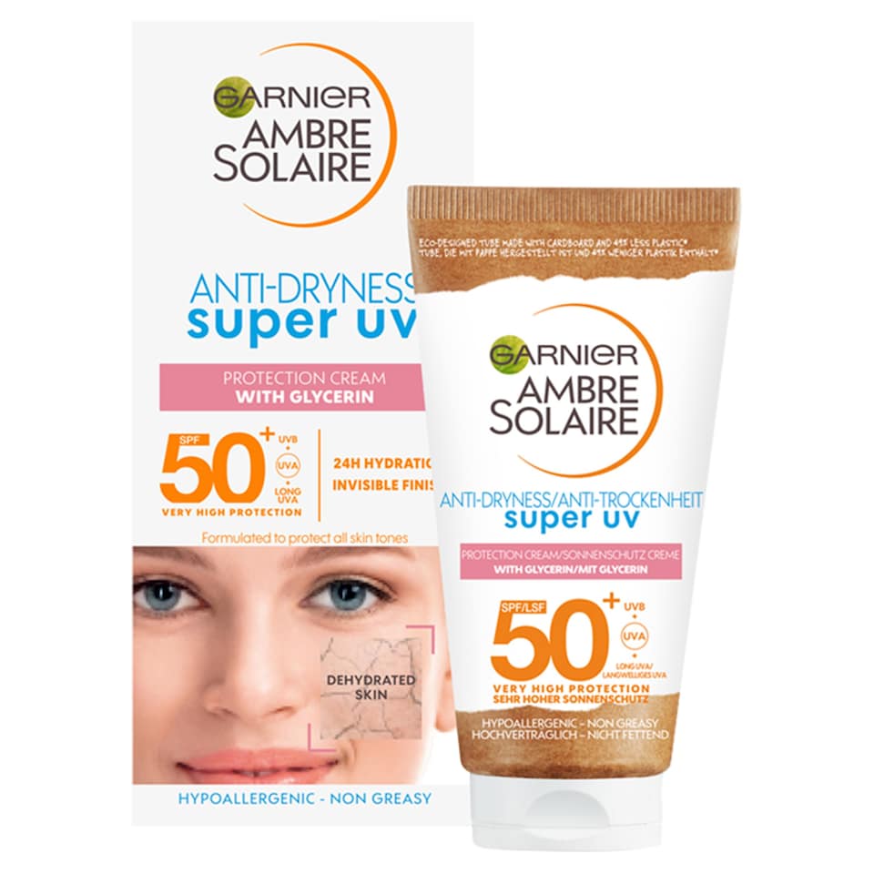 image 1 of Garnier Ambre Solaire Face Protection Anti Dryness Cream Spf 50 50Ml