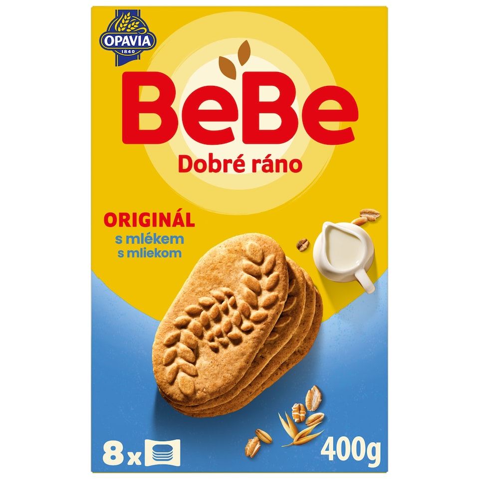 Opavia sušenky BeBe Dobré Ráno s mlékem 8 x 50g (400g)