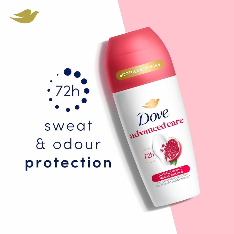 image 1 of Dove Women Go Fresh Pomegranate 72h Advanced Care Roll-On Antiperspirant Deodorant 50ml