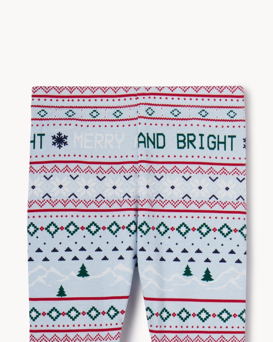 image 1 of Christmas Baby Pure Cotton Fair Isle Matching Family Christmas Pyjama Set in Blue