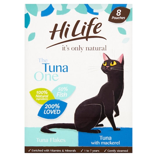 Hilife Natural The Tuna One Cat Food 8X70g Tesco Groceries
