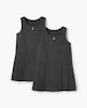 image 2 of F&F Girls School 2-Pack Generous Fit Pinafores in Grey