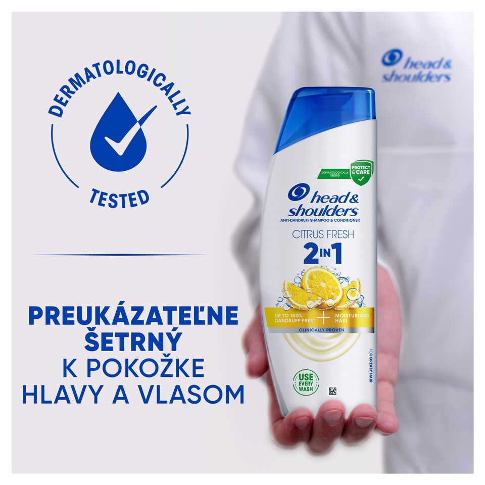 obrázok 1 z Head & Shoulders Citrus Fresh 2v1 Šampón na Lupiny na Mastné Vlasy 330 ml. Denné Použitie