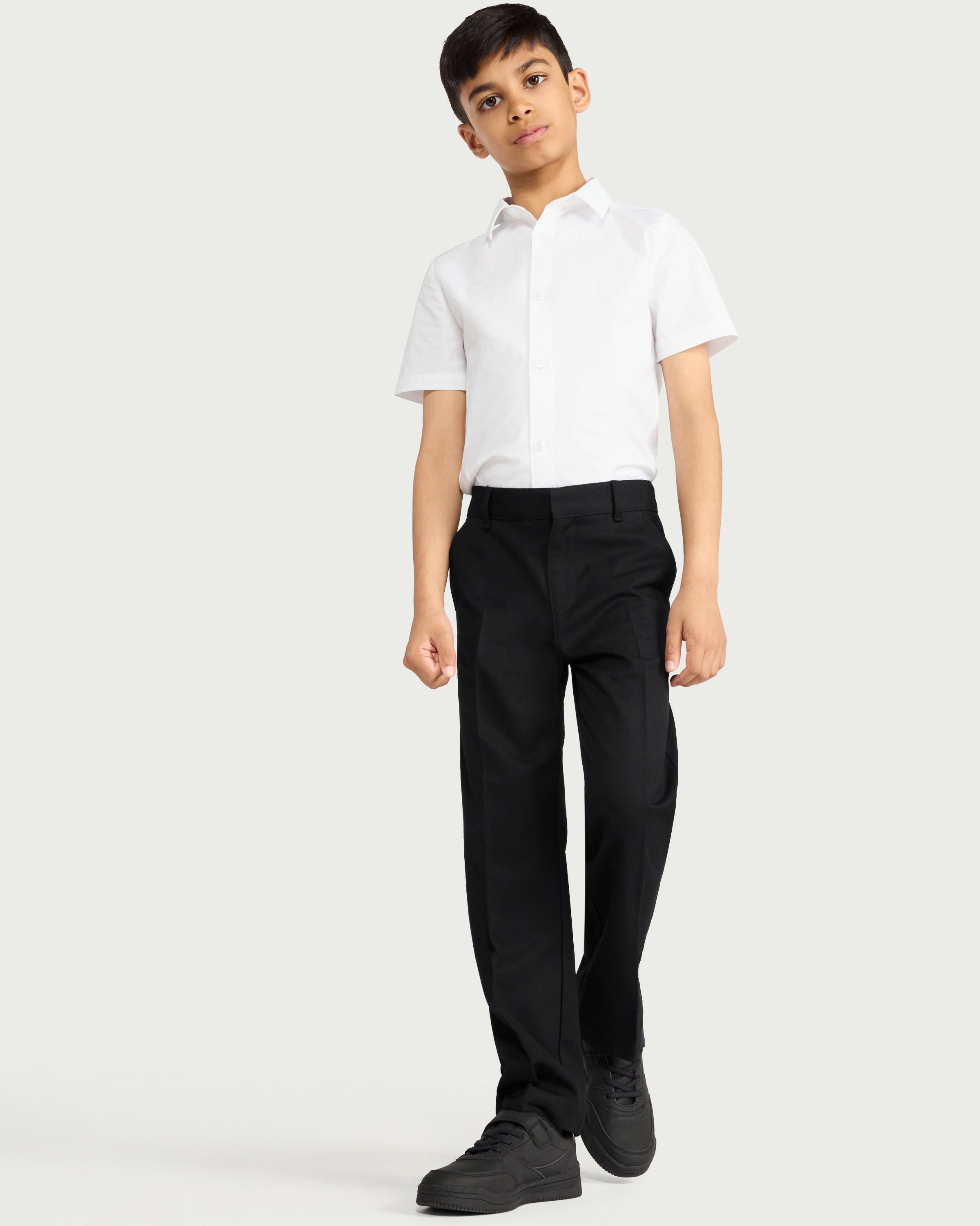 F&F School Boys 2-Pack Regular Fit Trousers in Black