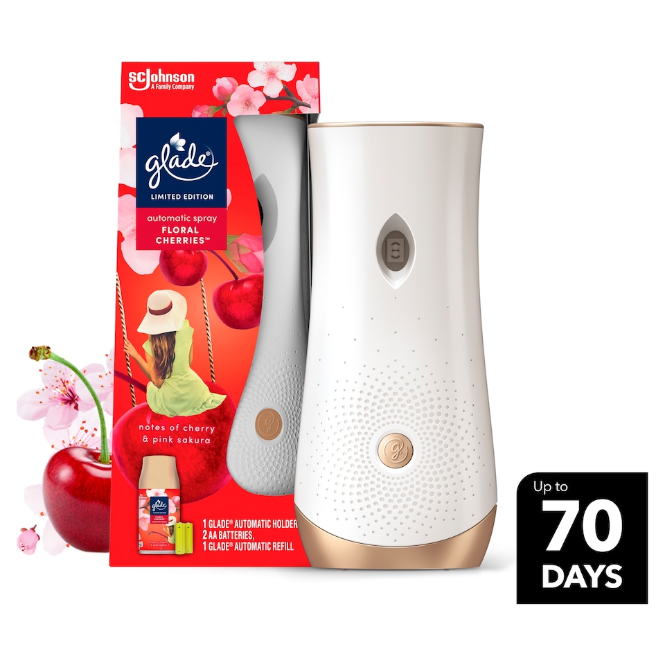 image 1 of Glade Automatic Spray Holder and Refill Frosted Floral Cherries 269ml