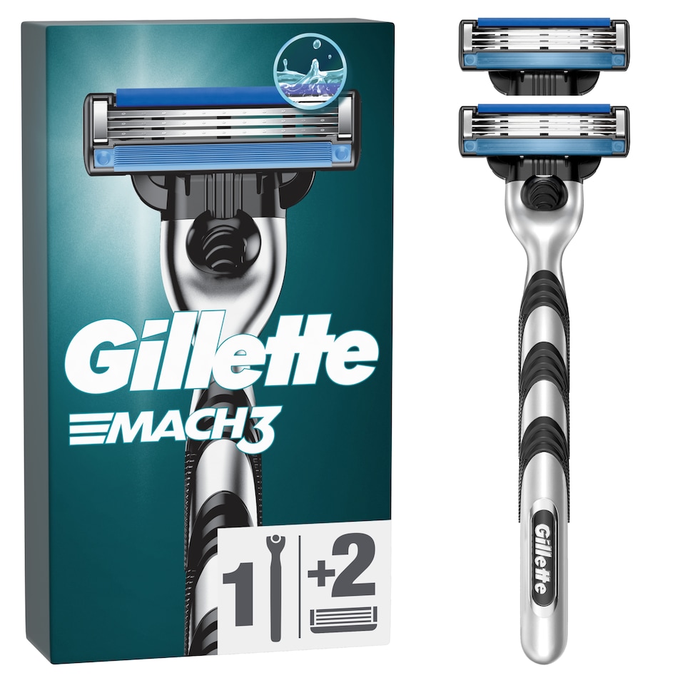 image 1 of Gillette Mach3 Holiaci Strojček pre Mužov, 1 Gillette Holiaci Strojček, 2 Náhradné Holiace Hlavice