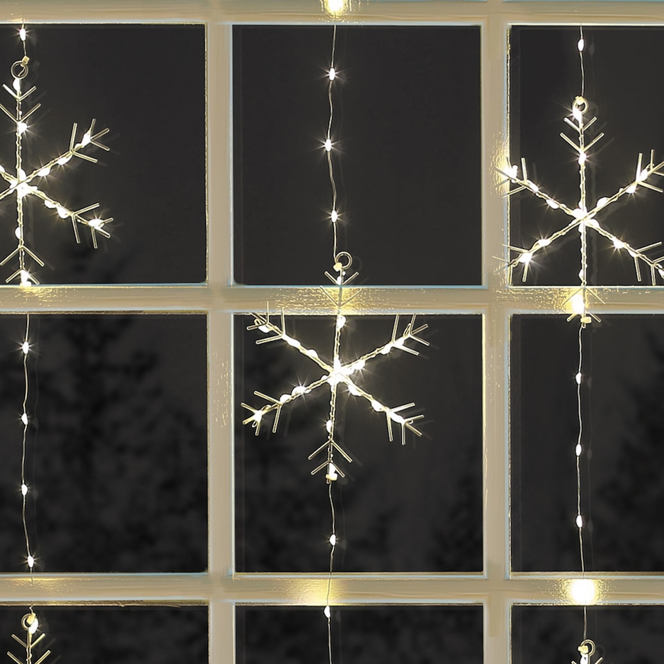 image 1 of Christmas Workshop Snowflake Curtain Christmas Lights