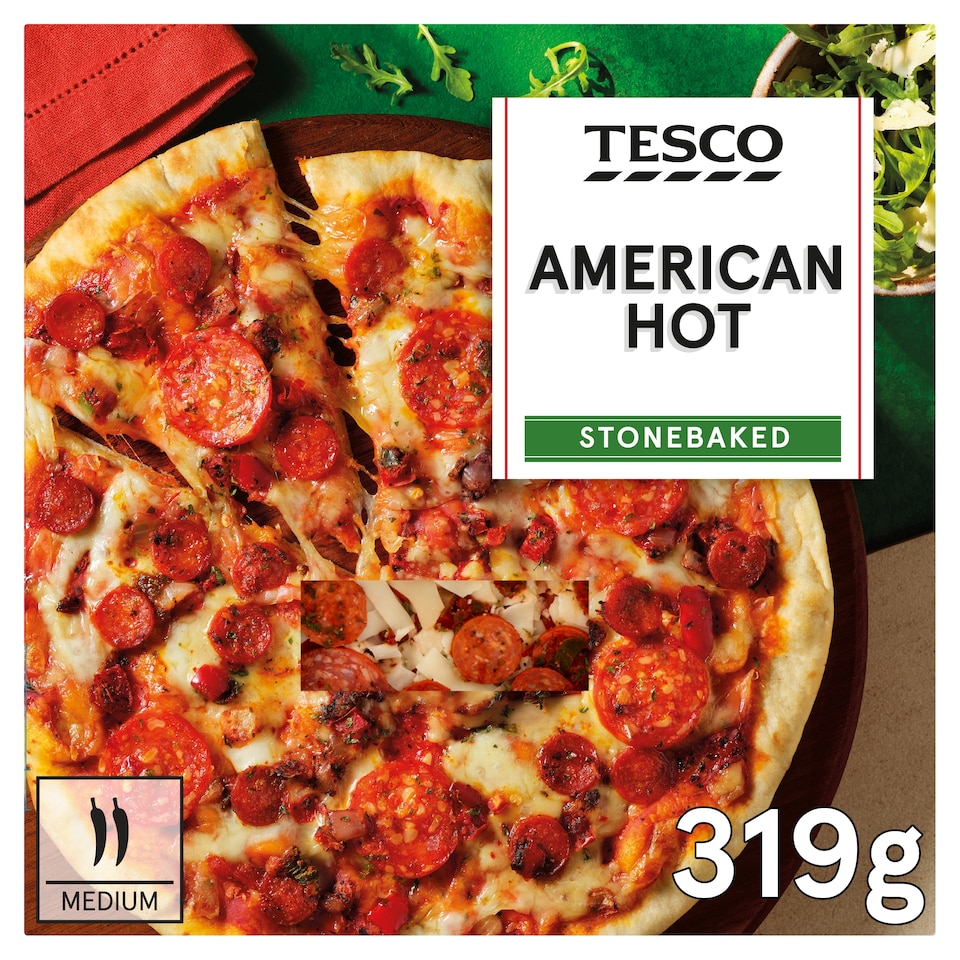 Tesco Stonebaked American Hot 319g