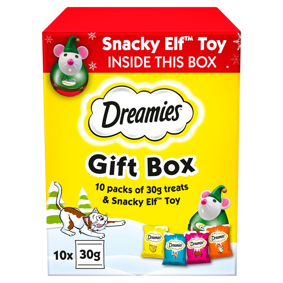 image 1 of DREAMIES XMAS GIFT BOX CAT FOOD TREATS 300G