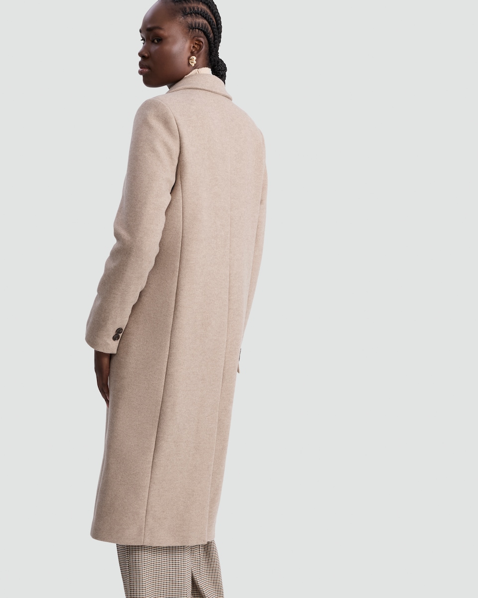 image 1 of F&F Tailored Lined Longline Coat in Neutral