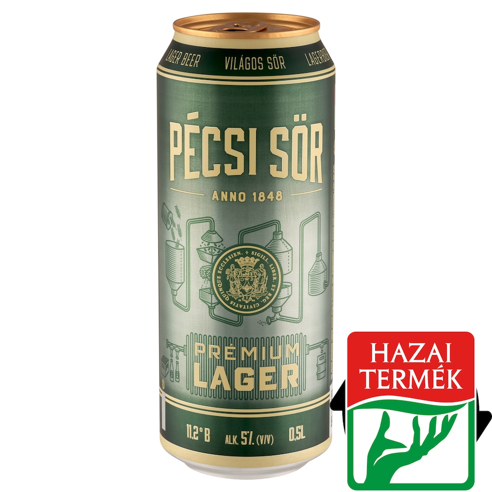 Pécsi Sör Prémium Lager Quality Lager Beer 5% 0,5 l