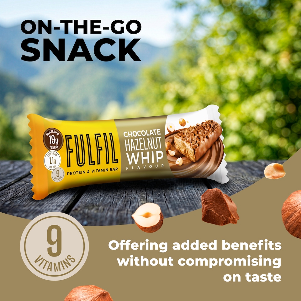 image 1 of Fulfil Chocolate Hazelnut Whip Flavour Protein & Vitamin Bar 55g