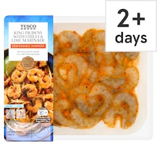 Tesco King Prawns With Chilli And Lime Marinade 165G