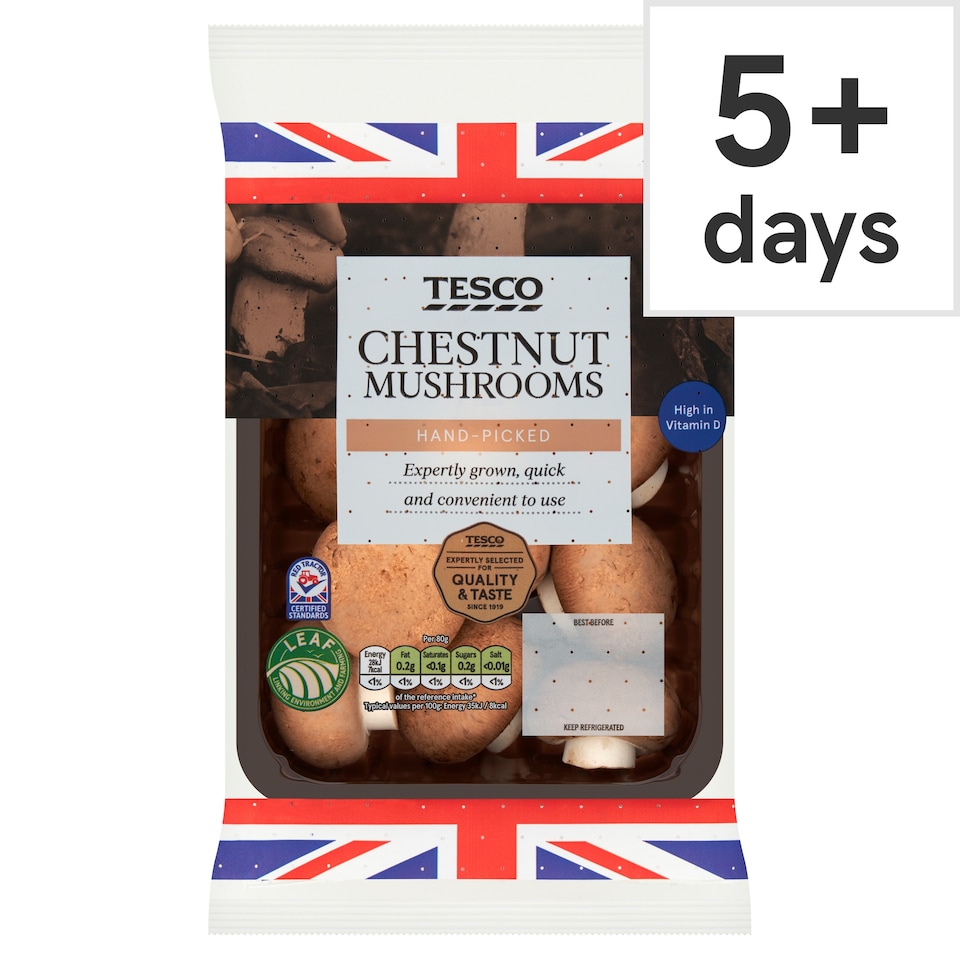 Tesco Chestnut Vitamin D Mushrooms 250G