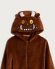 image 1 of Gruffalo Zip Up Hooded Onesie in Brown