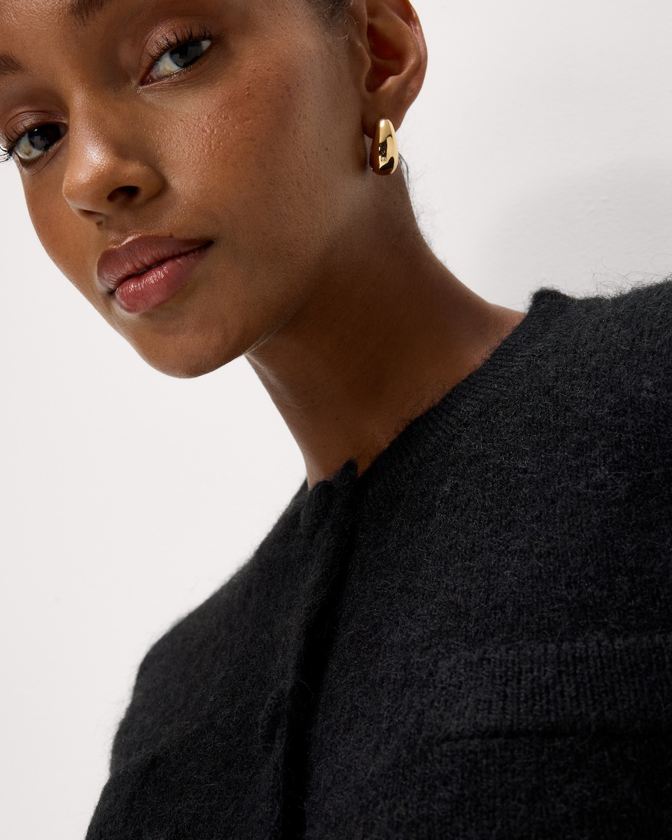 image 1 of F&F Crew Neck Cardigan in Black