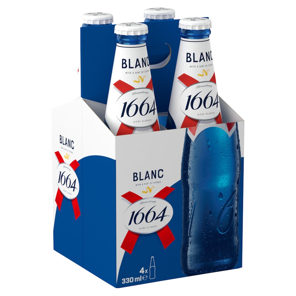 image 1 of Kronenbourg 1664 Blanc Citrus Flavoured Beer Bottles 4x330ml