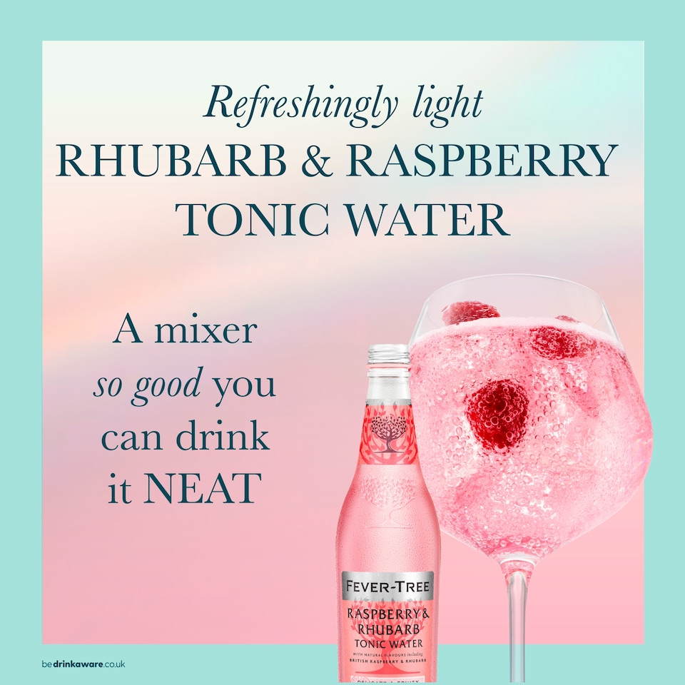 image 1 of Fever-Tree Rhubarb & Raspberry Tonic Water Bottle 500ml