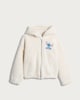 image 4 of Disney Lilo & Stitch Fleece Embroidered Zip Up Hoodie in Cream