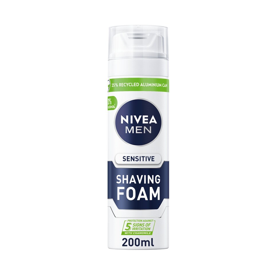 Nivea Men Sensitive Shaving Foam 200Ml Tesco Groceries
