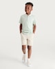 image 2 of F&F Boys Cotton Rich Textured Striped Polo Shirt in Mint
