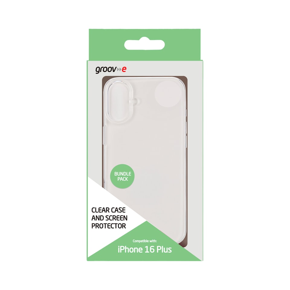 GROOV-E IPHONE 16 PLUS CASE & SCREEN PROTECTOR BUNDLE