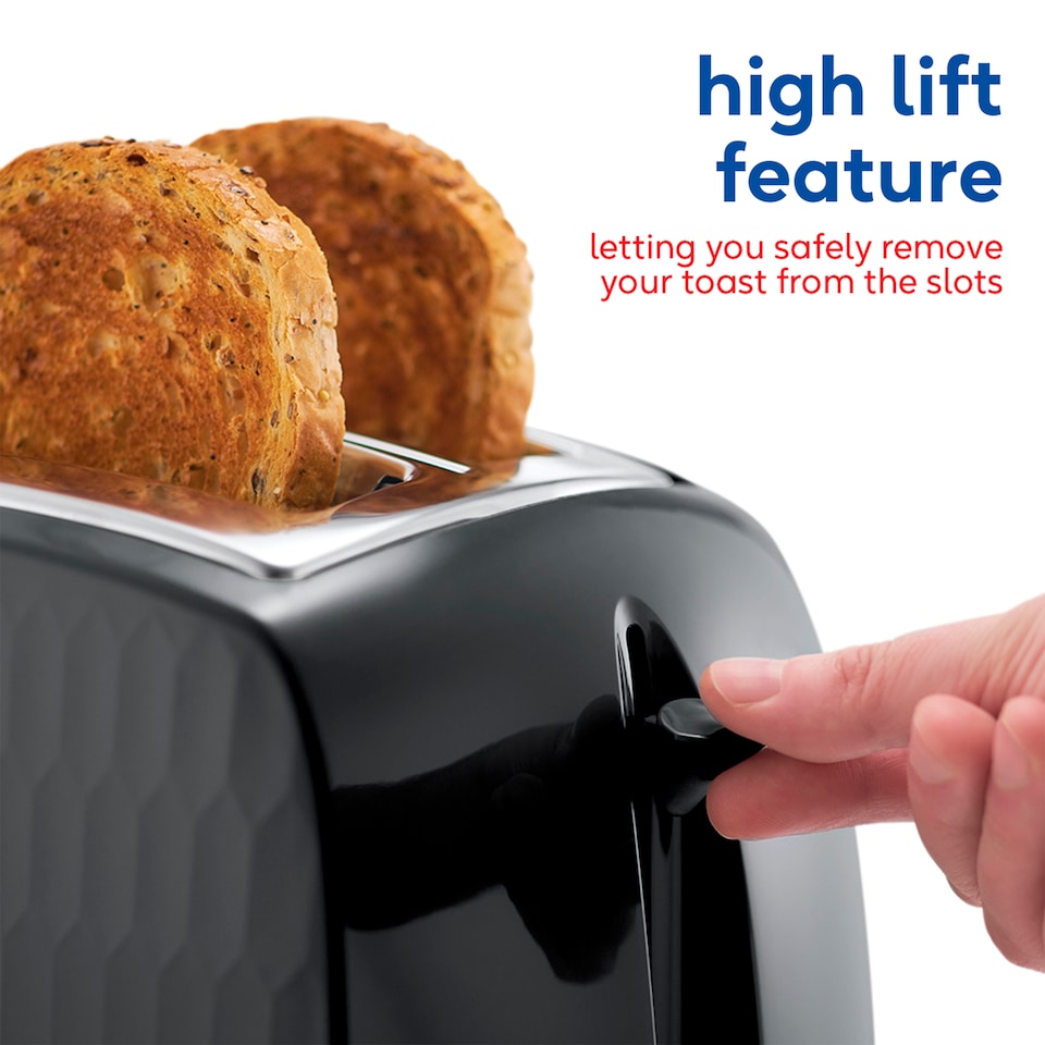 image 1 of Russell Hobbs Honeycomb 2 Slice Toaster Black