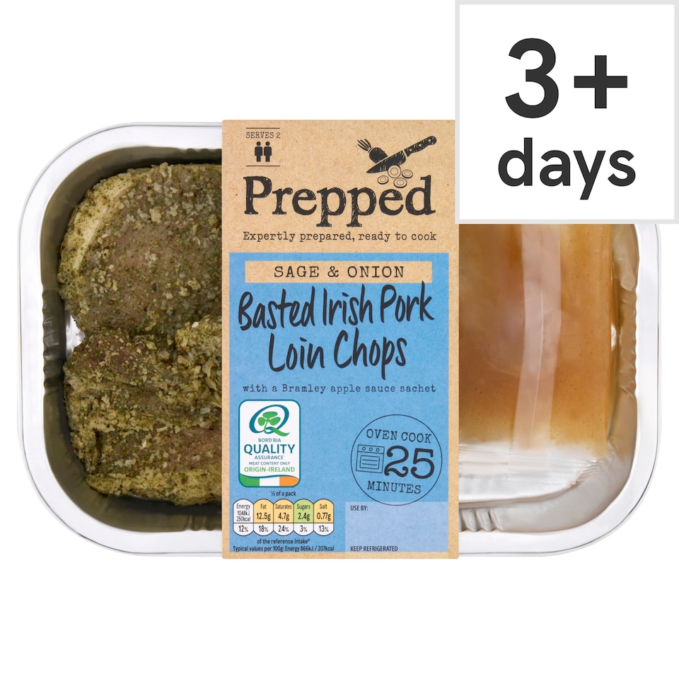 PREPPED Sage & Onion Basted Irish Pork Loin Chops 315g