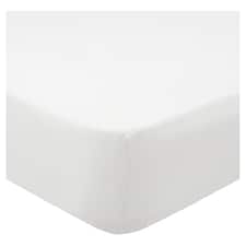 Tesco 100% Cotton Fitted Sheet White King Size