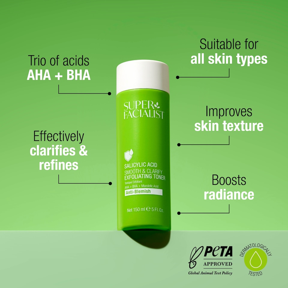 image 1 of Super Facialist Salicylic Acid Smooth & Clarify Exfoliating Toner 150ml