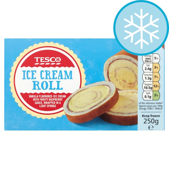 TESCO ICE CREAM ROLL 250G Tesco Groceries