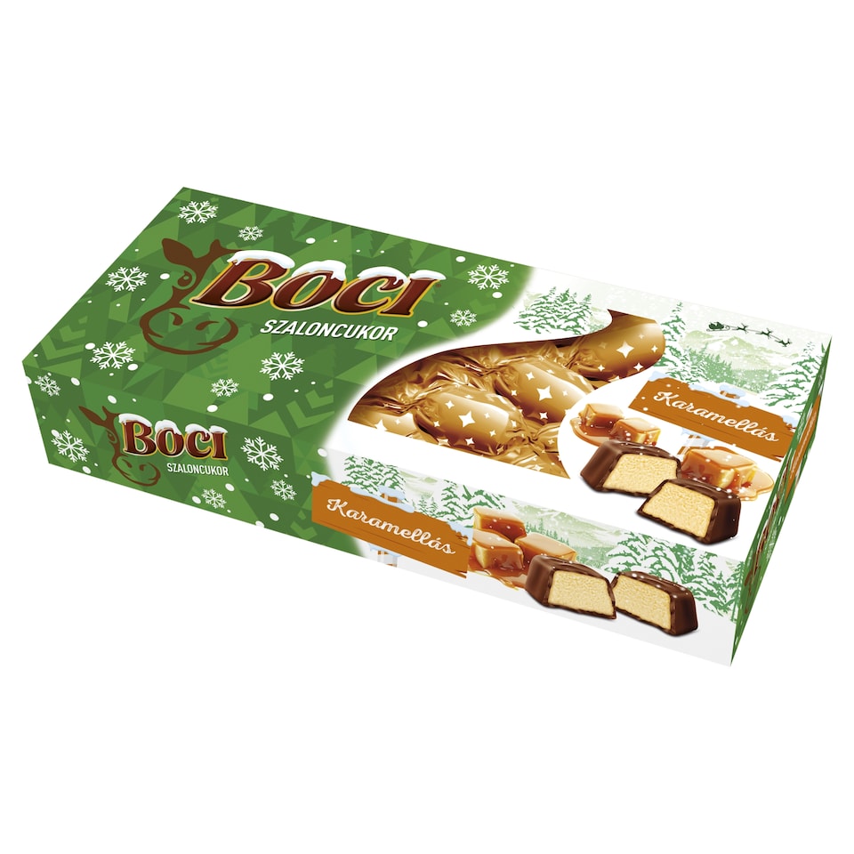 Boci karamell ízű krémmel töltött tejcsokoládé szaloncukor 250 g